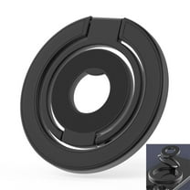 Dteck Double Magnetic Phone Ring Holder and Finger Grip Kickstand, Compatible with MagSafe, iPhones, Androids, and Car Mounts,Black