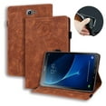 thumbnail image 1 of Dteck Embossed Case For Samsung Galaxy Tab A6 10.1 2016 (SM-T580 T585 T587), 3D Embossed Flower PU Leather Flip Stand Cover Wallet Case Built-in 4 Card Slots, Pencil Holder, Multi-angels Viewing,Brown, 1 of 7
