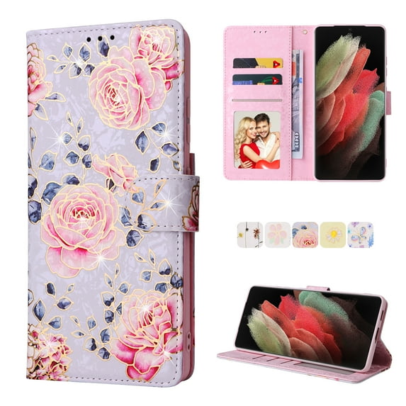 Dteck Embossed Design Wallet Case Compatible with Samsung Galaxy S21 Ultra,PU Leather +TPU with Shockproof Kickstand Len protection Case for Samsung Galaxy S21 Ultra 6.8 inch,A