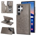 thumbnail image 1 of Dteck Embossed Flower Pattern Wallet Case for Samsung Galaxy S24 Ultra Magnetic Leather Card Slots Women Girl Case Shockproof Kickstand Flip Cover for Galaxy S24 Ultra,Gray, 1 of 7