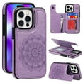 thumbnail image 1 of Dteck Embossed Flower Pattern Wallet Case for iPhone 13 Pro,Magnetic Leather Card Slots Women Girl Case Shockproof Kickstand Flip Cover for iPhone 13 Pro,Purple, 1 of 8