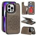 thumbnail image 1 of Dteck Embossed Flower Pattern Wallet Case for iPhone 14 Pro Max,Magnetic Leather Card Slots Women Girl Case Shockproof Kickstand Flip Cover for iPhone 14 Pro Max,Gray, 1 of 8