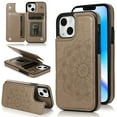 thumbnail image 1 of Dteck Embossed Flower Pattern Wallet Case for iPhone 15 Plus,Magnetic Leather Card Slots Women Girl Case Shockproof Kickstand Flip Cover for iPhone 15 Plus,Gray, 1 of 7