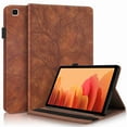 thumbnail image 1 of Dteck Embossed Tree Case for Galaxy Tab A7 Lite 8.7", Samsung A7 Lite (SM-T220/SM-T225) 2021 PU Leather Magnetic Pockets Multi-Angle Stand Folding Stand Pen Holder Business Cover Case,brown, 1 of 5