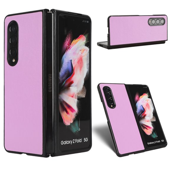 Dteck Filp Case for Samsung Galaxy Z Fold 4,Luxury PU Leather+Soft TPU With Shockproof Case for Samsung Z Fold 4 7.6 inch,Purple