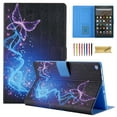 thumbnail image 1 of Dteck Fire HD 10 Tablet Case (9th/7th/5th Gen, 2019/2017/2015 Release), Slim Cute Pattern PU Leather Folio Stand Cover with Auto Wake Sleep, Purple Butterfly, 1 of 7