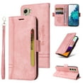 thumbnail image 1 of Dteck Fit for Samsung Galaxy S21 FE (6.4 inch ) Wallet Phone Case with Wrist Strap,Shockproof Premium PU Leather Magnetic Clasp ID Credit Card Holder Slots Flip Stand Protective Phone Cover,Pink, 1 of 15