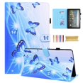 thumbnail image 1 of Dteck Flip Case for All-New Kindle Fire HD 10 2021/Fire HD 10 Plus 2021 (11th Generation), Premium PU Leather Multi-Angle Folio Cover with Card Holder Auto Wake Sleep,03# Blue Butterfly, 1 of 6