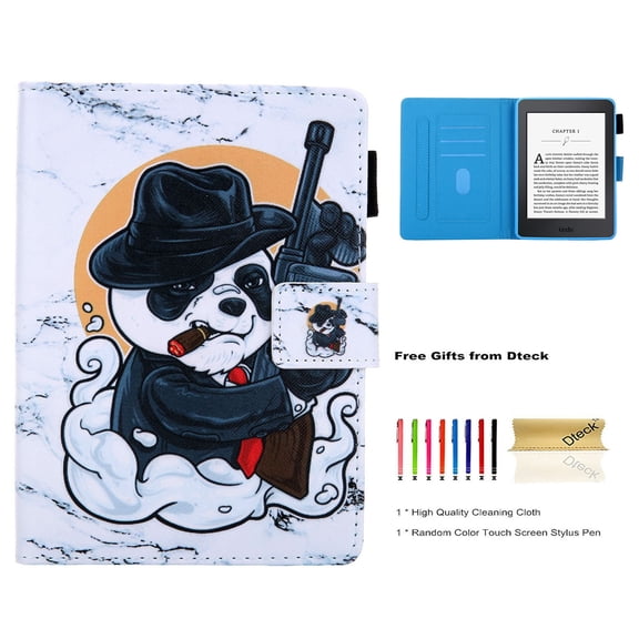 Dteck Flip Case For Kindle Paperwhite 6", PU Leather Folio Folding Smart Stand Cover Auto Wake/Sleep Magnetic Closure For All-New Amazon Kindle Paperwhite All Generations, Panda