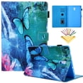 thumbnail image 1 of Dteck Flip Case For Samsung Galaxy Tab A 10.5 inch 2018 Tablet SM-T590/T595/T597, Cute Pattern PU Leather Folio Stand Cover Built-in Card Slots/Stylus Holder Wallet Case, Butterfly, 1 of 1
