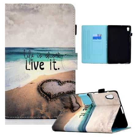 Dteck Flip Case for Lenovo Tab M10 HD 2nd Gen (TB-X306X) / Lenovo Smart Tab M10 HD 2nd Gen (TB-X306F) 10.1" Tablet, Anti-Scratch PU Leather Folio Shell Case with Auto Wake Sleep, 11# Love