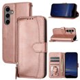 thumbnail image 1 of Dteck Flip Case for Samsung Galaxy S25, Shockproof PU Leather Wallet Pocket Card Holder Magnetic Closure Anti Scratch Kickstand Cover with Crossbody Shoulder Strap, Rosegold, 1 of 7