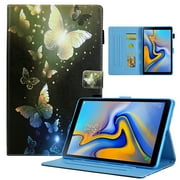 Dteck Flip Case for Samsung Galaxy Tab A7 Lite 8.7-inch 2021 Tablet models SM-T220 / T225, Cute Pattern PU Leather Folio Case Multi-angle Stand Cover with Card Slots,24 Gold Butterfly