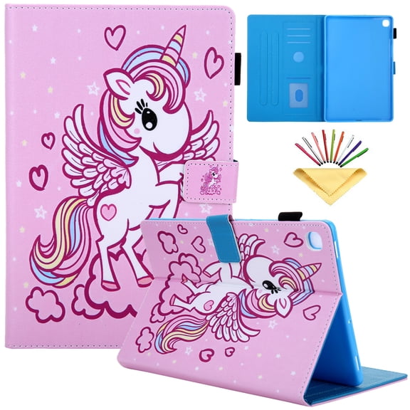 Dteck Flip Case For Samsung Galaxy Tab S5e 10.5 inch 2019 Tablet SM-T720/T725, Cute Pattern PU Leather Folio Stand Cover Built-in Card Slots/Stylus Holder Wallet Case, Angle Horse