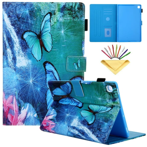 Dteck Flip Case For Samsung Galaxy Tab S5e 10.5 inch 2019 Tablet SM-T720/T725, Cute Pattern PU Leather Folio Stand Cover Built-in Card Slots/Stylus Holder Wallet Case, Butterfly