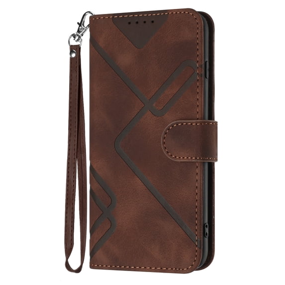 Dteck Flip Case for iPhone 16 Plus Case, Shockproof PU Leather Wallet Magnetic TPU Inner with Viewing Stand & Card Holder Wrist Strap Folio Phone Cover, Brown