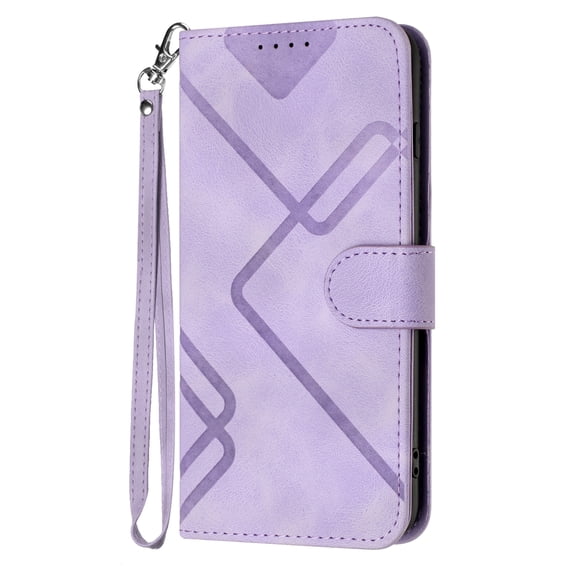 Dteck Flip Case for iPhone 16 Plus Case, Shockproof PU Leather Wallet Magnetic TPU Inner with Viewing Stand & Card Holder Wrist Strap Folio Phone Cover, Purple