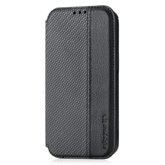 Dteck Flip Leather Wallet Case for iPhone 11 Pro Max Weave Pattern with Suction Cup Design Card Slots Kickstand Official Wallet Case For iPhone 11 Pro Max,Black