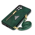thumbnail image 1 of Dteck Flip Leather Wallet Cover for Samsung Galaxy S24 Crossbody Case with Credit Card Holder Strap Lanyard, Women Girl Purse Kickstand,Green, 1 of 7