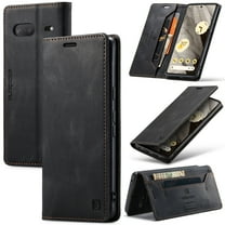 Dteck Flip Wallet Case for Google Pixel 7, PU Leather TPU Bumper Card Slots Stand Function Magnetic Closure Shockproof Protective Case Cover for Google Pixel 7 (2022), Black