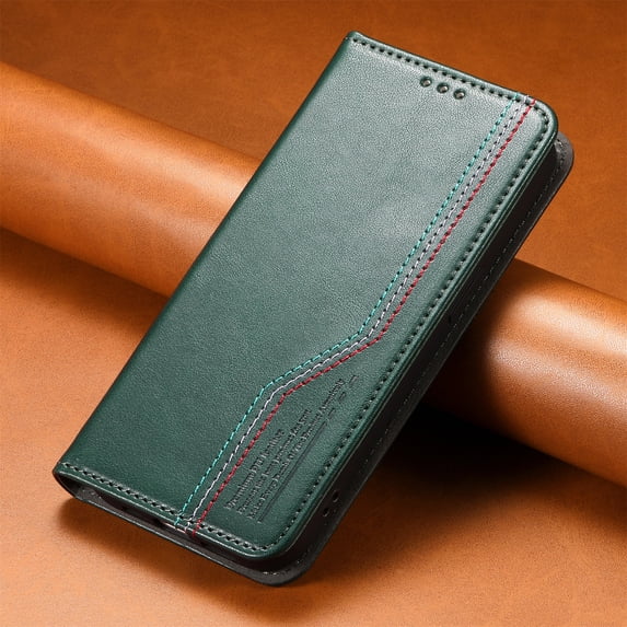 Dteck Flip Wallet Case for iPhone 14 Pro,Leather Magnetic Folio Cover with Card Holder Kickstand Shockproof TPU Full Body Protective Phone Case,Green