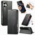 thumbnail image 1 of Dteck Flip Wallet Case for iPhone 16,Leather Magnetic Folio Cover with Card Holder Kickstand Shockproof TPU Full Body Protective Phone Case,Black, 1 of 7