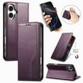 thumbnail image 1 of Dteck Flip Wallet Case for iPhone 16,Leather Magnetic Folio Cover with Card Holder Kickstand Shockproof TPU Full Body Protective Phone Case,Purple, 1 of 7