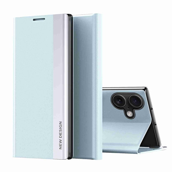 Dteck Flip Wallet Case for iPhone 16 Phone Case, PU Leather PC Bumper Magnetic Folio Kickstand Cover for Boy Girl Women Men, Lightblue