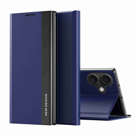 Dteck Flip Wallet Case for iPhone 16 Plus Phone Case, PU Leather PC Bumper Magnetic Folio Kickstand Cover for Boy Girl Women Men, Darkblue