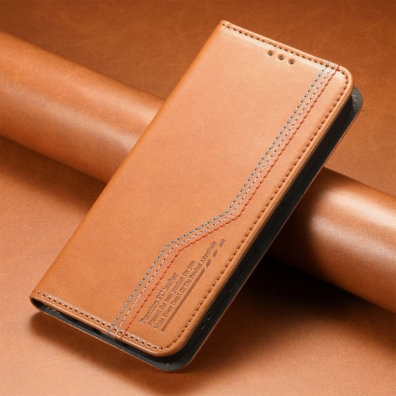Dteck Flip Wallet Case for iPhone 17e,iPhone 16e Leather Magnetic Folio Cover with Card Holder Kickstand Shockproof TPU Full Body Protective Phone Case,Brown