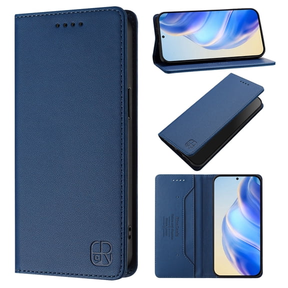 Dteck Flip Wallet Case for iPhone 11 Pro, Strong Magnetic Closure PU Leather Folio Cover with Card Holder Kickstand, TPU Shockproof Durable Protective Phone Cover,Dark Blue