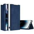 thumbnail image 1 of Dteck Flip Wallet Case for iPhone 15 Plus, Slim Leather Magnetic Folio Cover with Card Holder, Kickstand Hard PC Back Shockproof Durable Protective Phone Case,Blue, 1 of 6