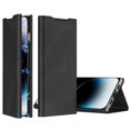 thumbnail image 1 of Dteck Flip Wallet Case for iPhone 15 Pro, Slim Leather Magnetic Folio Cover with Card Holder, Kickstand Hard PC Back Shockproof Durable Protective Phone Case,Black, 1 of 6
