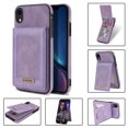 thumbnail image 1 of Dteck Flip Wallet Case for iPhone XR 6.1 inch,Luxury PU Leather Multi-functional Card Slot Case Holder Kickstand Shockproof Cover.For iPhone XR,Purple, 1 of 9