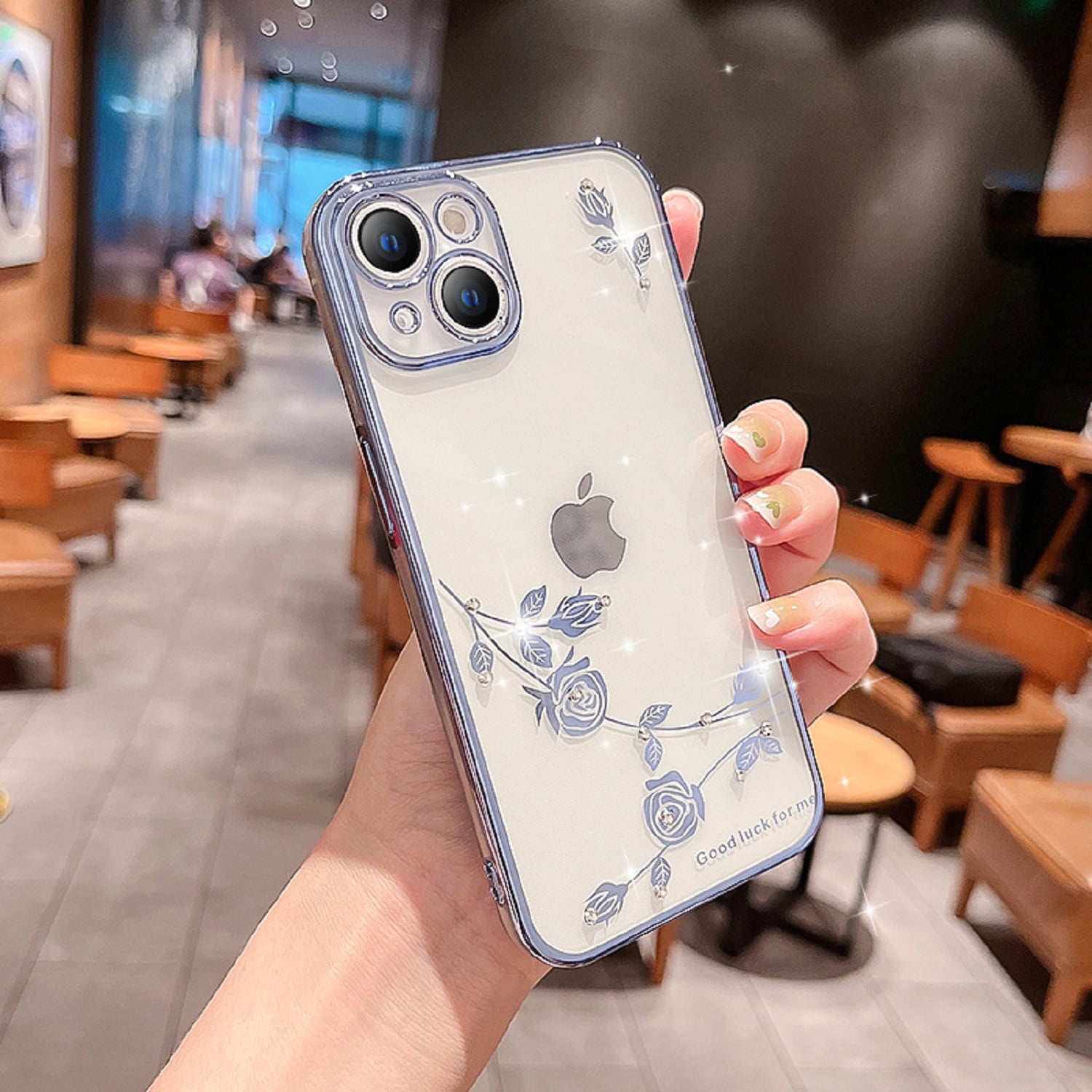Dteck Flower Clear Case for iPhone 13 6.1 Inch, Soft Silicone