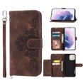 thumbnail image 1 of Dteck Flower Pattern Case For Samsung Galaxy S22 Plus,Magnetic Leather Card Slots Pocket Case Shockproof Rubber Kickstand Cover with Detachable Crossbody and Wrist Straps,Brown, 1 of 9