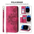 thumbnail image 1 of Dteck Flower Pattern Case For iPhone 14 Pro Max 6.7 inch,Magnetic Leather Card Slots Pocket Case Shockproof Rubber Kickstand Cover with Detachable Crossbody and Wrist Straps,Winered, 1 of 9