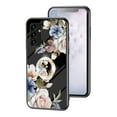 thumbnail image 1 of Dteck Flower Pattern Case for Samsung Galaxy S25, Samsung S25 Case with Built-in 360 Rotatable Ring Holder Kickstand Slim Shockproof Bumper Phone Case Cover for Samsung Galaxy S25 5G,Black, 1 of 8