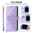 thumbnail image 1 of Dteck Flower Pattern Case For iPhone 14 Plus 6.7 inch,Magnetic Leather Card Slots Pocket Case Shockproof Rubber Kickstand Cover with Detachable Crossbody and Wrist Straps,Purple, 1 of 9