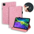 thumbnail image 1 of Dteck Folio Case for 10.9 inch iPad Air 4th Generation 2020 tablet, Muilt-angle Viewing Stand Embossed PU Leather Folio Flip Case with Built-in Card Slots Auto Wake Sleep, Pink, 1 of 5