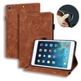thumbnail image 1 of Dteck Folio Case for 9.7" iPad 6th Gen/iPad 5th Gen/iPad Air 2/iPad Air 1st Gen/iPad Pro, Embossed PU Leather Folio Flip Wallet Case Kickstand Auto Wake Sleep Cover with Pencil Holder,Brown, 1 of 9