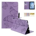 thumbnail image 1 of Dteck Folio Case For Amazon Fire HD 10 10.1" 2017 Model, Lightweight Embossed Butterfly PU Leather Flip Stand Case Cover with Card/Stlylus Holder,Purple, 1 of 4
