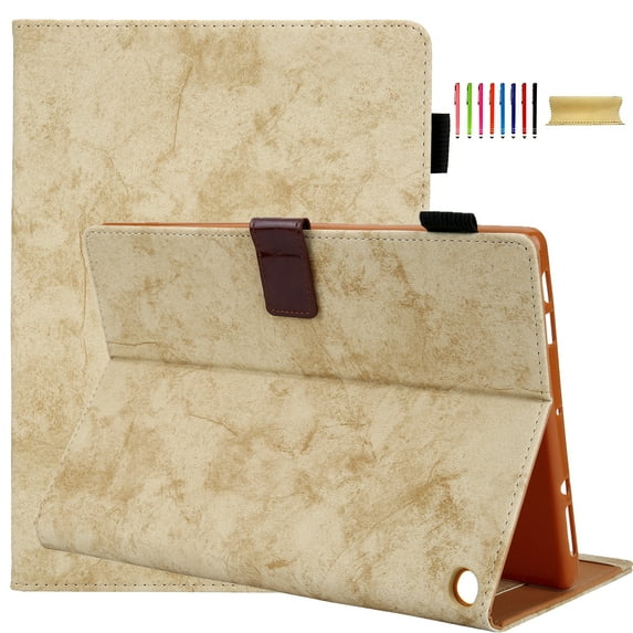 Dteck Folio Case for Amazon Fire Max 11 (13th Generation, 2023 Release) - Premium Vegan Leather Slim Fit Folding Stand Wallet Card Holder Cover for Fire 11 Max Tablet Cover with Pen Holder, Yellow