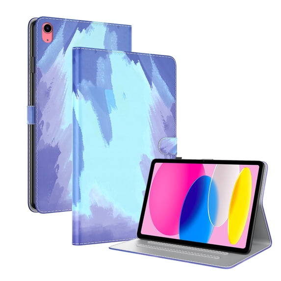 Dteck Folio Case for Apple iPad (10th generation) 10.9-Inch 2022, Auto Wake Sleep Smart Cover Slim Gradient Flip Stand Case with Card Slots Pencil Holder for iPad 10th Gen,Blue