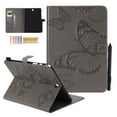 thumbnail image 1 of Dteck Folio Case For Samsung Galaxy Tab A 9.7 SM-T550, Lightweight Embossed Butterfly PU Leather Flip Stand Case Cover with Card/Stlylus Holder,Gray, 1 of 5