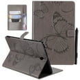 thumbnail image 1 of Dteck Folio Case For Samsung Galaxy Tab S4 10.5" 2018 Model, Lightweight Embossed Butterfly PU Leather Flip Stand Case Cover with Card/Stlylus Holder,Gray, 1 of 1