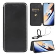 thumbnail image 1 of Dteck Folio Case For OnePlus 7T Pro with Portable Stand, Magnetic Adsorption Closure Slim Fit Carbon Fiber Plastic Flip Case TPU Inner Protective Cover,Black, 1 of 6
