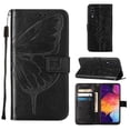 thumbnail image 1 of Dteck Folio Case for Samsung Galaxy A50 / A50s / A30S /A505, Embossed Butterfly Magnetic Flip PU Leather Wallet Case Stand Protective Cover with Hand Strap [Built-in card slots/money pocket], Black, 1 of 5