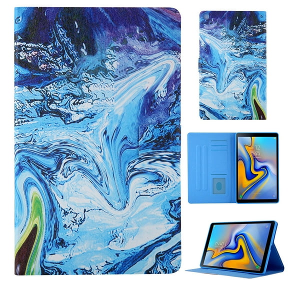 Dteck Folio Case for Samsung Galaxy Tab A7 10.4" 2020 SM-T500 T505, Slim Fit PU Leather Multi-angle Viewing Stand Shockproof Case Built-in Card Slots Cover,30# Blue