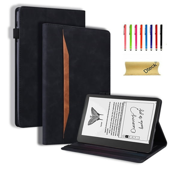Dteck Folio Case for Kindle Scribe (2022 Release) 10.2 Inch - PU Leather Wallet Flip Stand Cover with Card Slots,Black